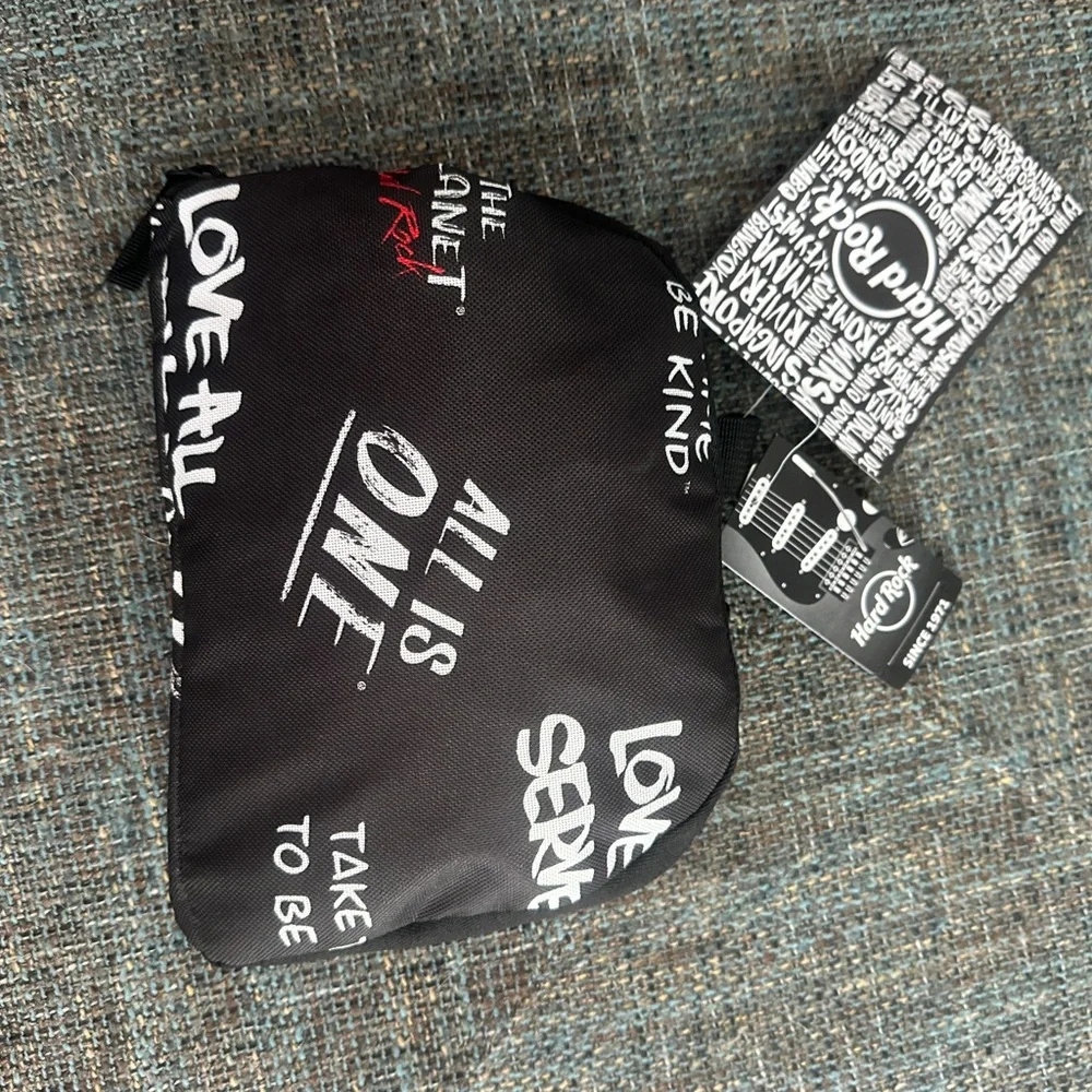 Hard Rock Cafe Black and White Folding Backpack